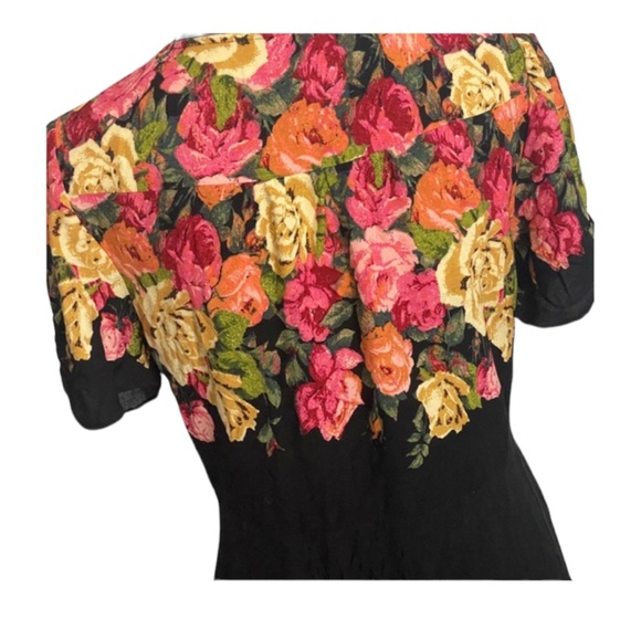 Free People Maxi Dress Size X Small Black Floral - Picture 15 of 15